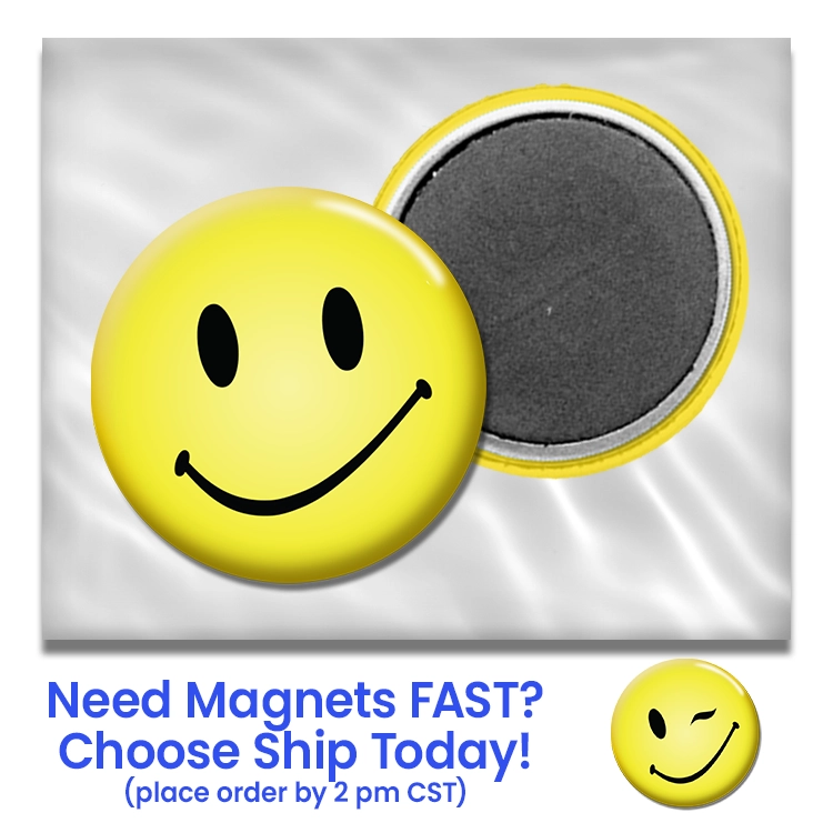 1.25 inch Premium Fridge Magnet - Affordable Buttons - Made in USA - No Minimum Order