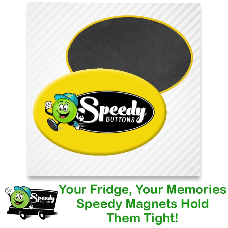 2.75 x 1.75 inch Oval Custom Fridge Magnet - Promotional Refrigerator Magnet