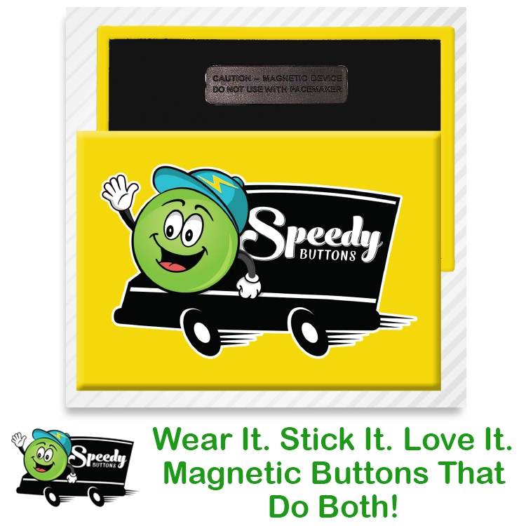 3.5 x 2.5 inch Rectangle Wearable Magnet - Pin-Less Name Badge Alternative