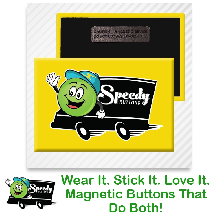 3 x 2 inch Rectangle Wearable Magnet - Pin-Less Name Badge Alternative