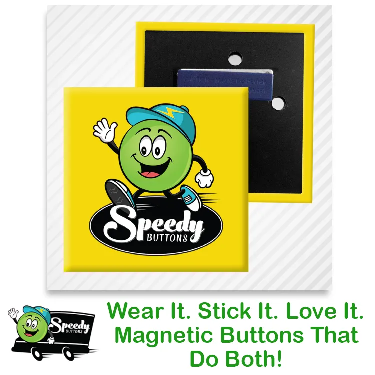 2.5 inch Square Wearable Magnet - Pin-Less Name Badge Alternative