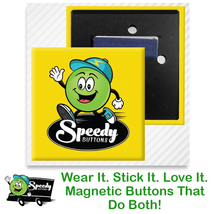 3 inch Square Wearable Magnet - Pin-Less Name Badge Alternative