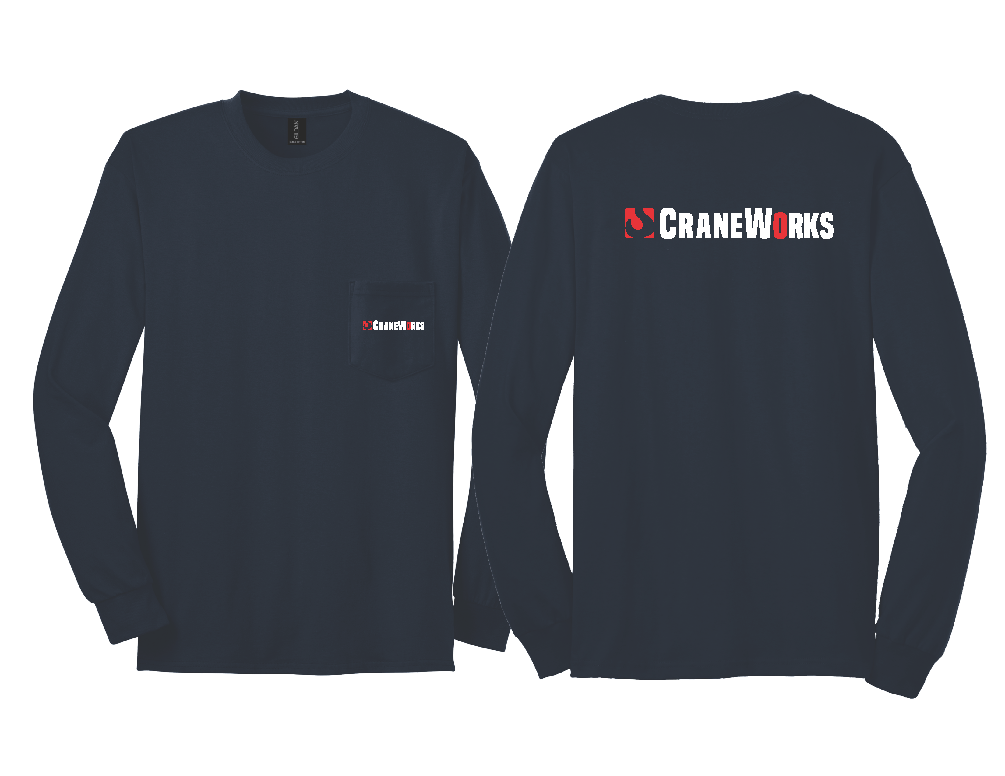 Long Sleeve t-shirt with pocket (Gildan)