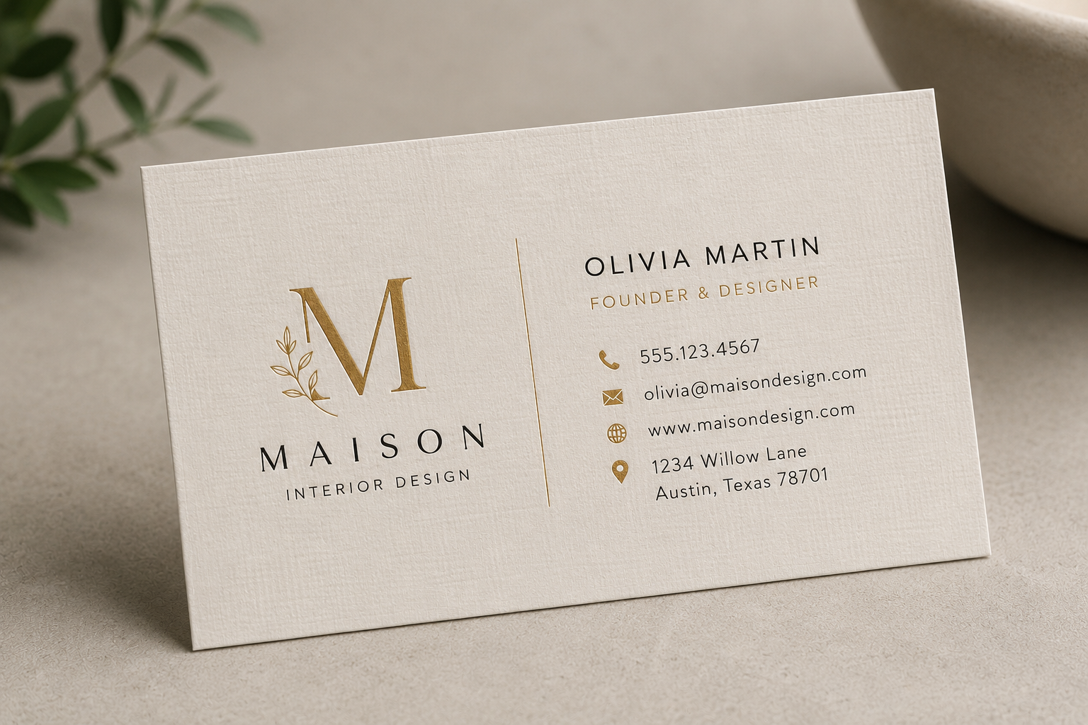 Linen Business Card