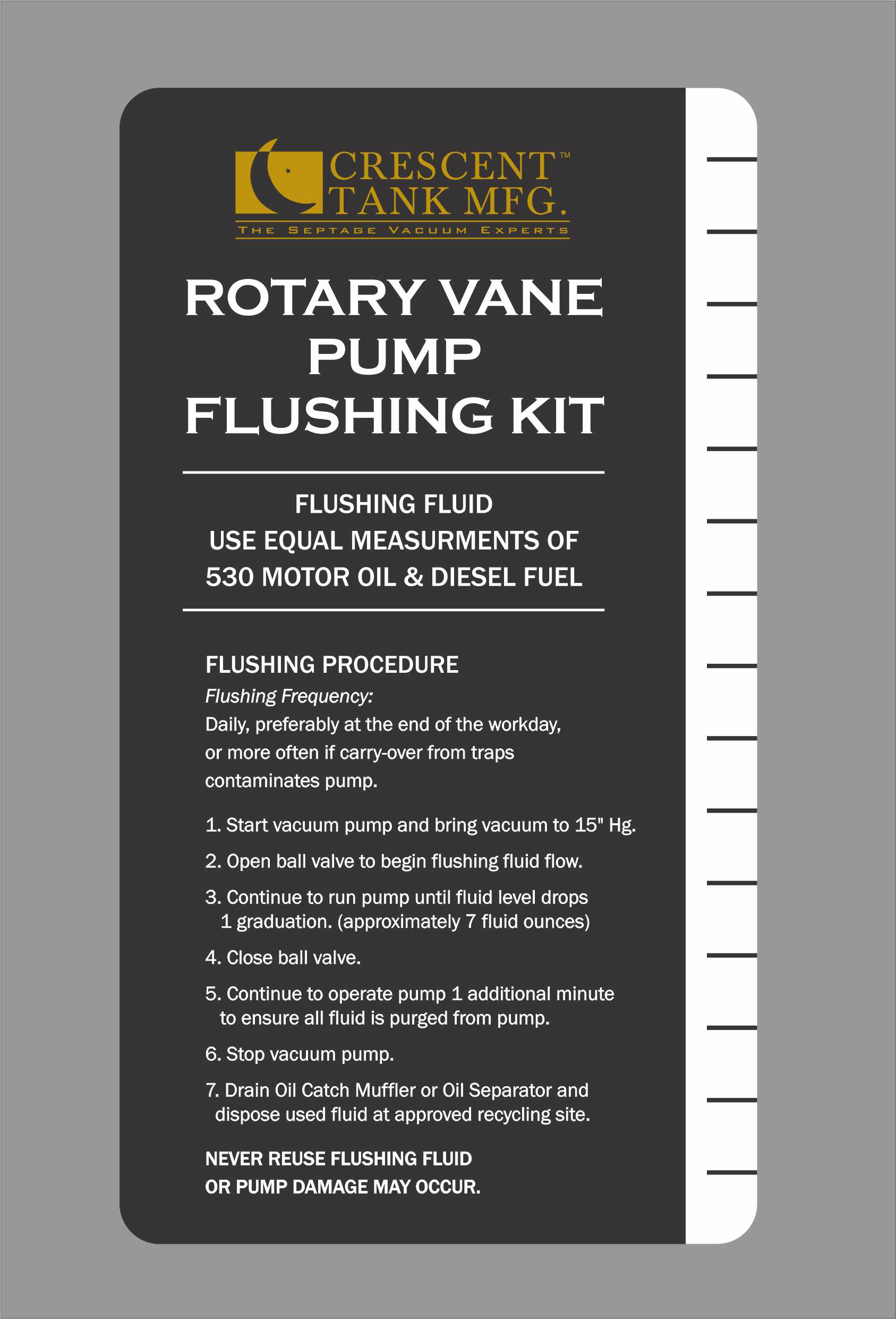 Rotary Vane Pump Flushing Kit - 4" x 7.25"