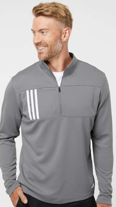 Adidas - 3-Stripes Double Knit Quarter-Zip Pullover - A482