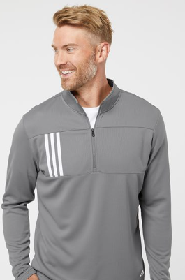 Adidas - 3-Stripes Double Knit Quarter-Zip Pullover - A482