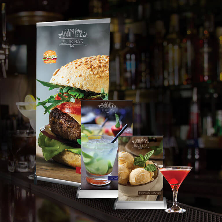 Bobs Printing Copy Shop Tabletop Retractable Displays