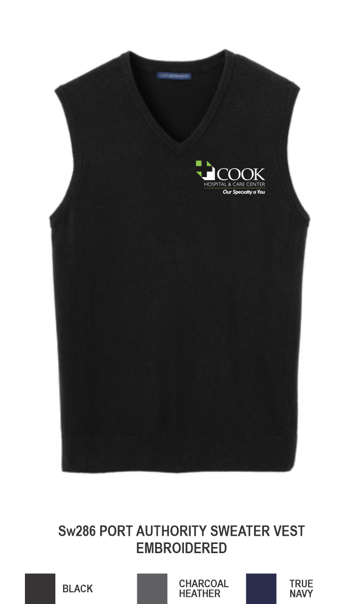 SW286 PORT AUTHORITY SWEATER VEST EMBROIDERED