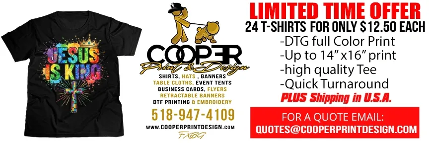 24 DTG printed t-Shirts for only $12.50 each 24 DTG printed t-Shirts for only $12.50 each