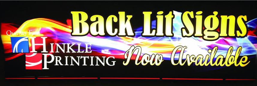 Example of a back lighted sign Example of a backlit sign