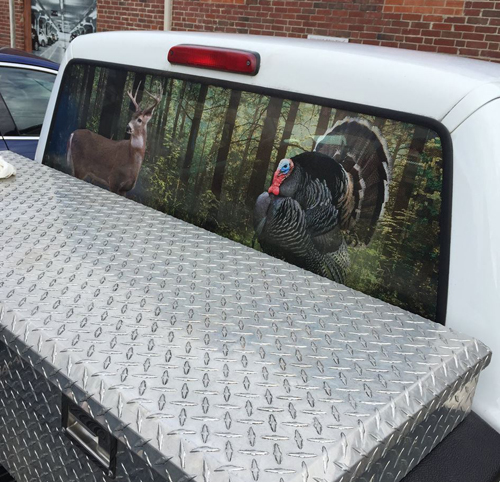 Rear Window Truck Graphic by Hinkle Printing! Rear Window Truck Graphics