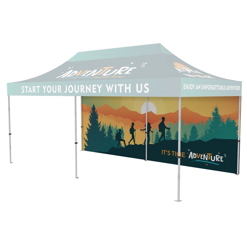 10x20 tent with a full printed back wall