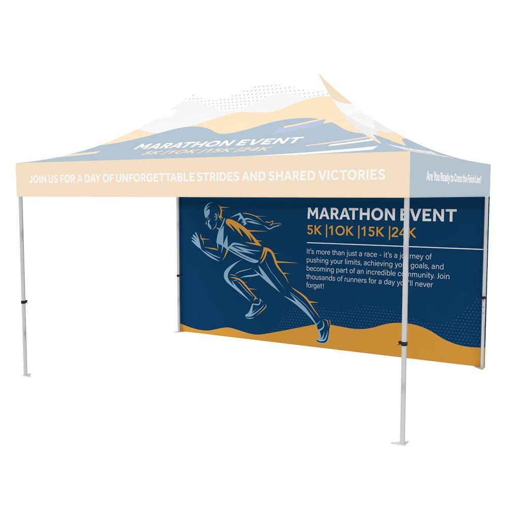 10x15 tent with a full printed back wall