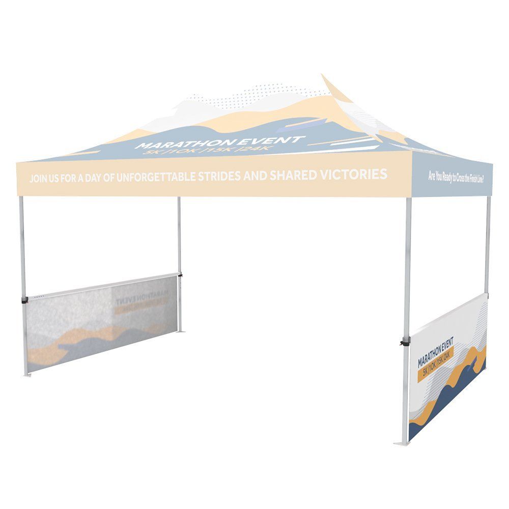 10x15 tent with printed half walls