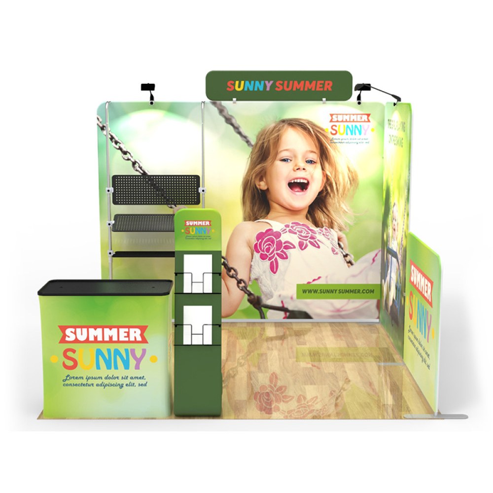 Layout 10x10-14 trade show booth kit, sample artwork