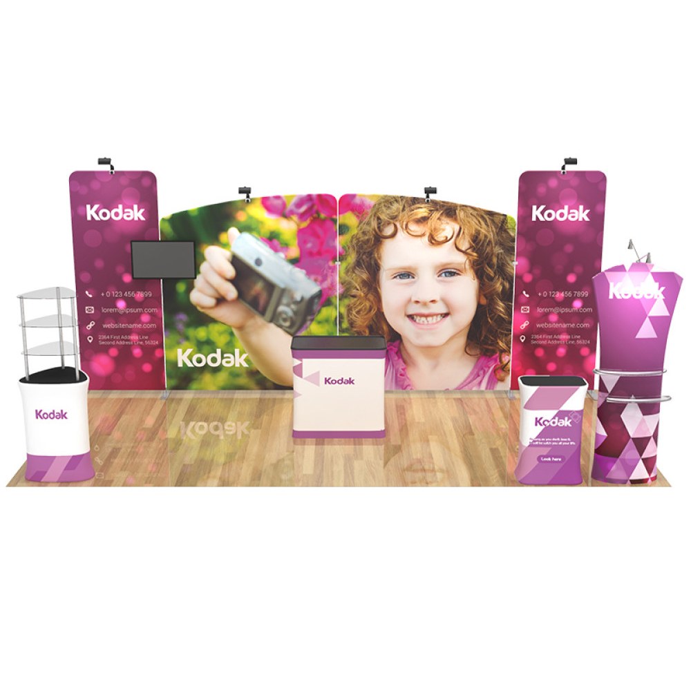 Layout 10x20-03 trade show booth kit, sample artwork