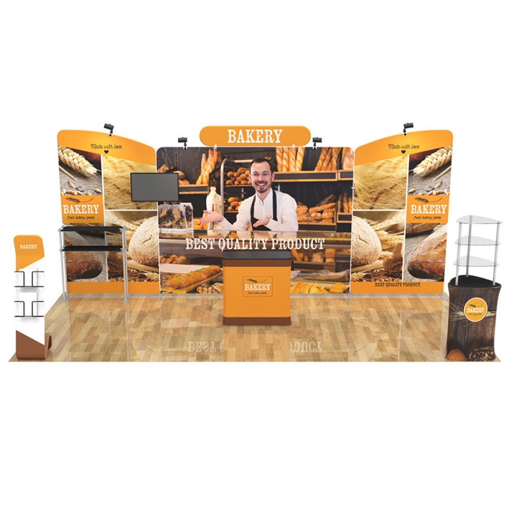 Layout 10x20-04 trade show booth kit, sample artwork