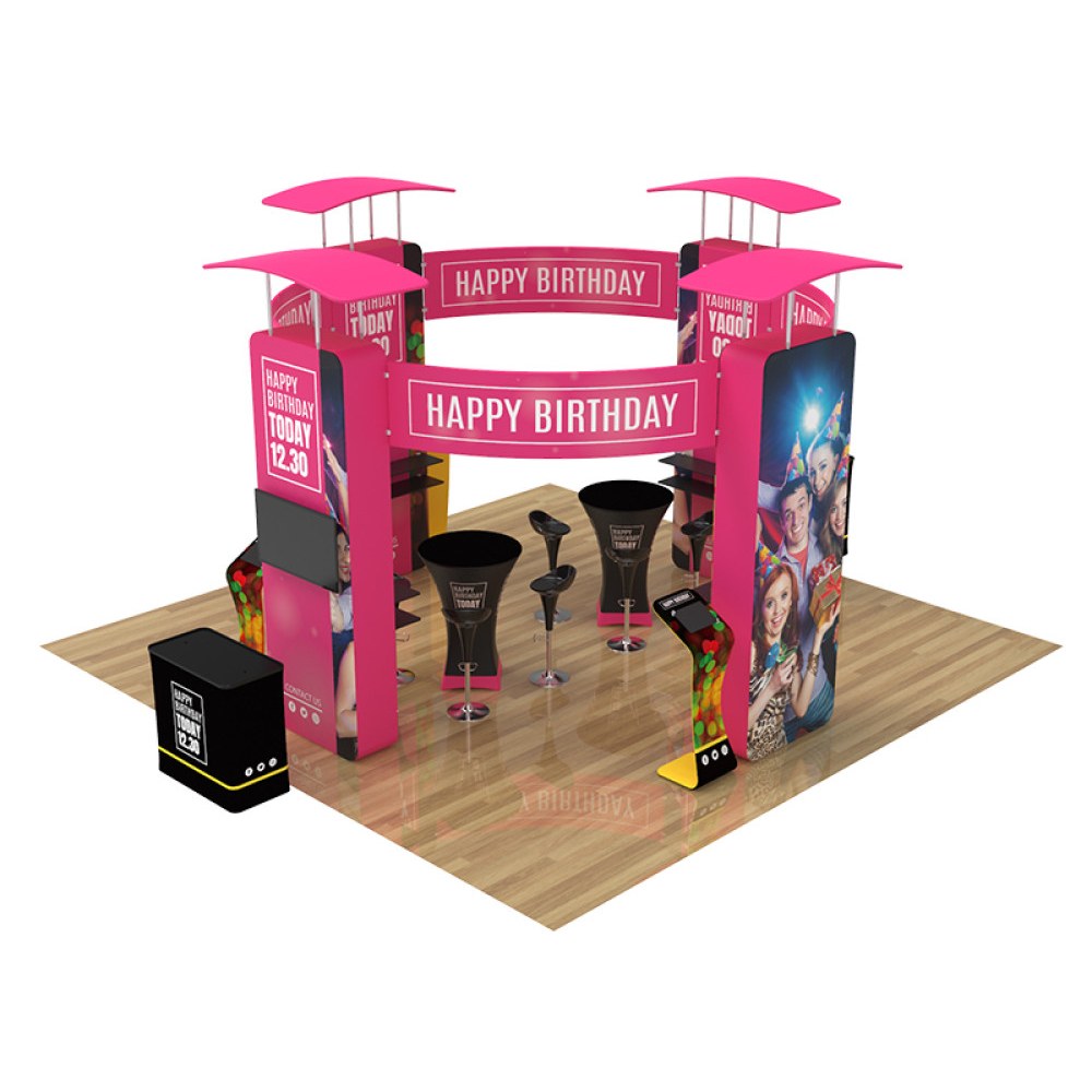 20x20 360 degree booth kit, top view