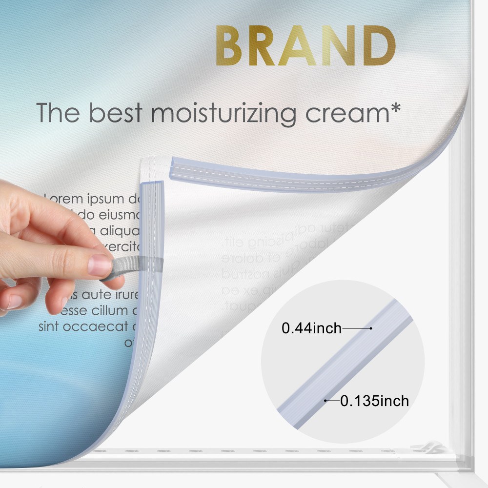 Silicone edge fabric graphic with keder dimensions