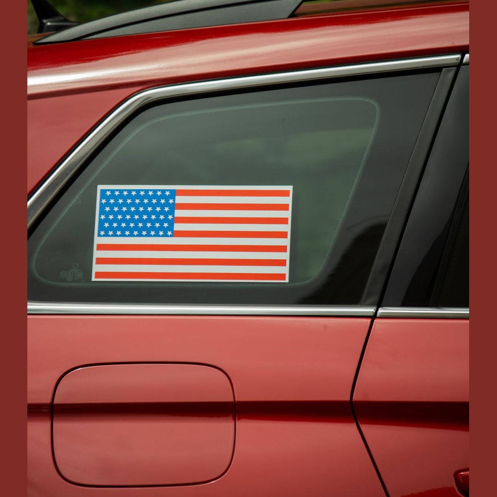 Vinyl decal on a car window