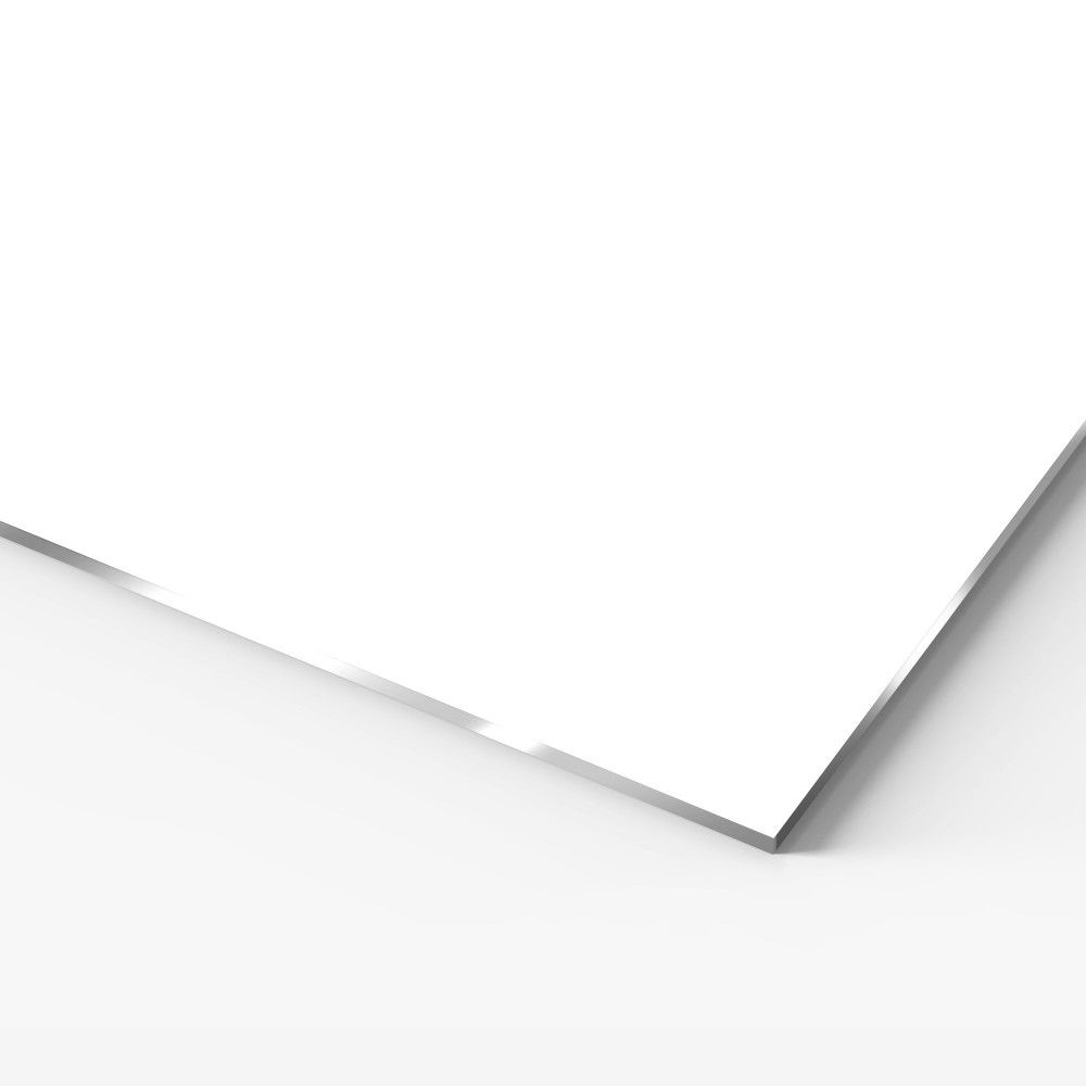 Edge of a white aluminum sign panel
