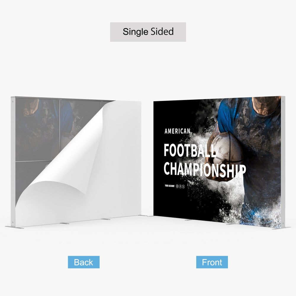 Single sided backlit display, front graphic and blackout back