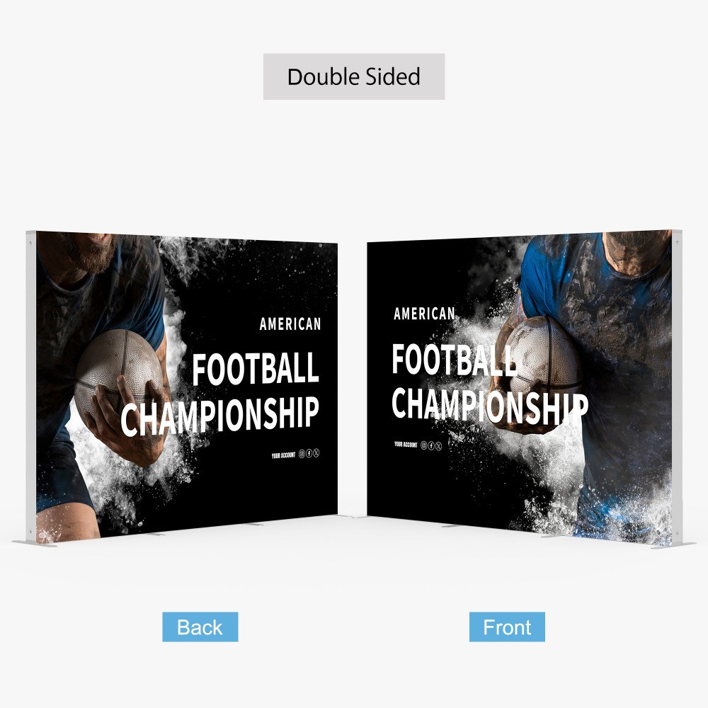 Double sided backlit display with separate front and back graphics