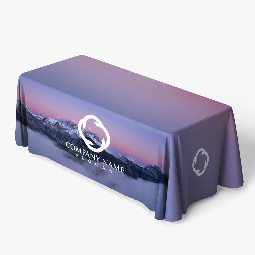 6 ft full color printed table throw
