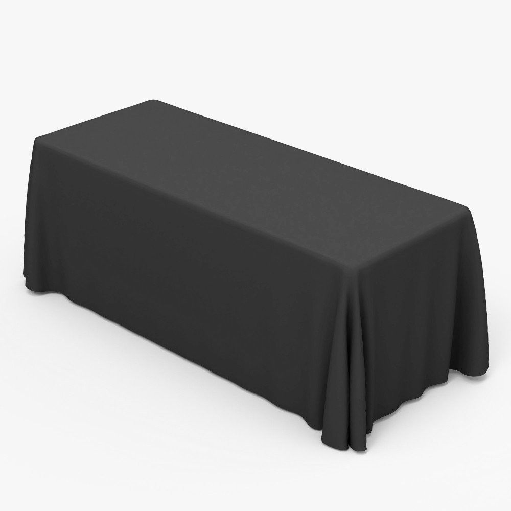 Solid color black table throw