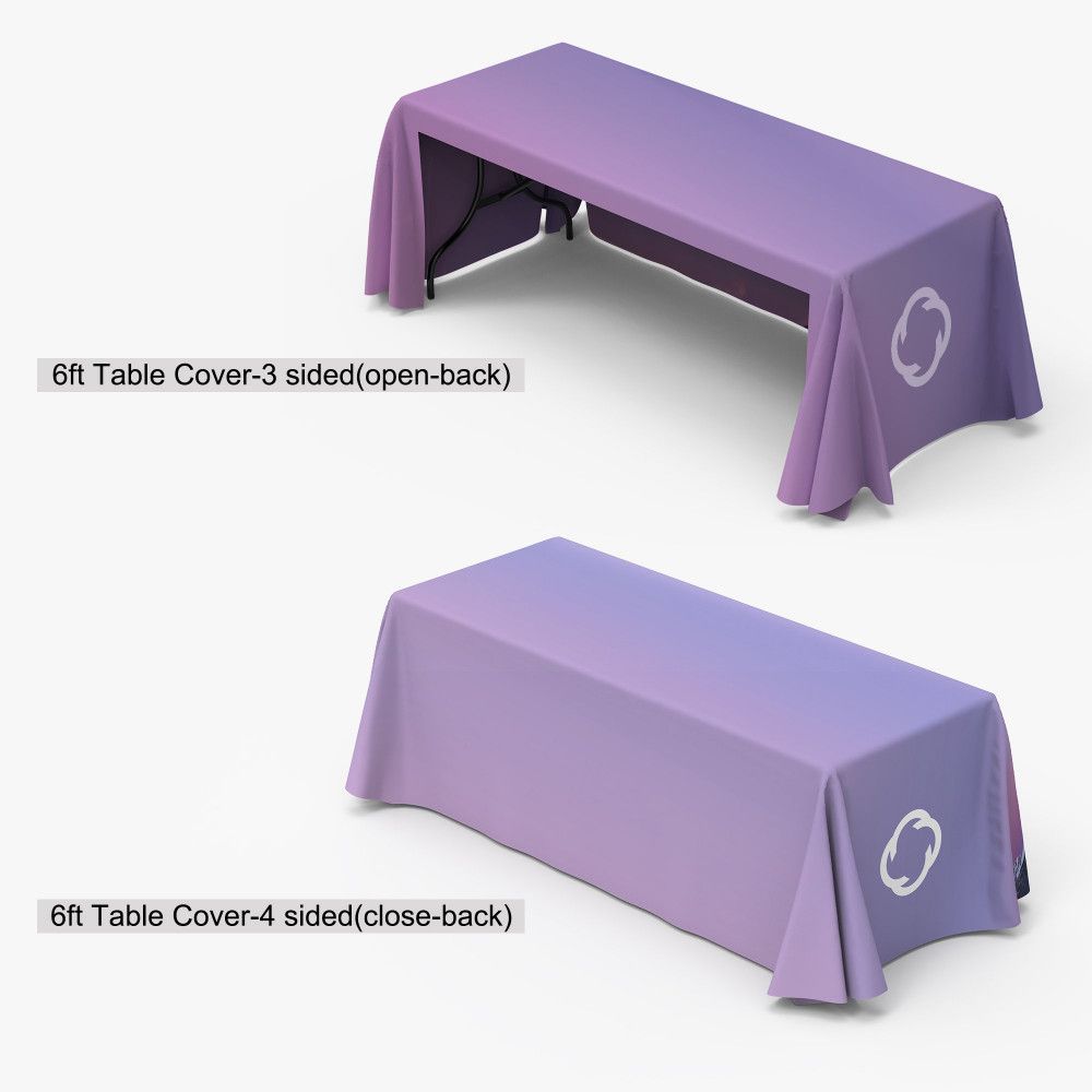 3 sided open-back table throw compared with a 4 sided throw