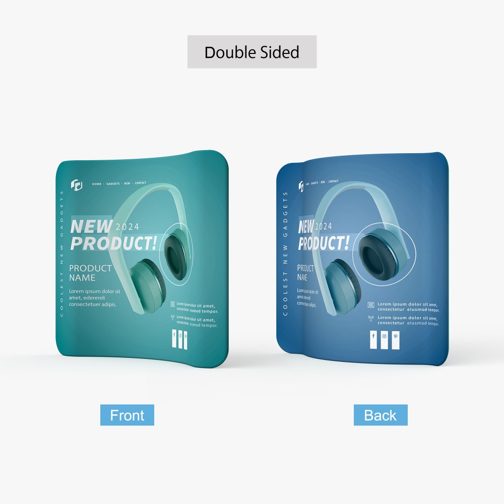 Double sided curved display, front and back