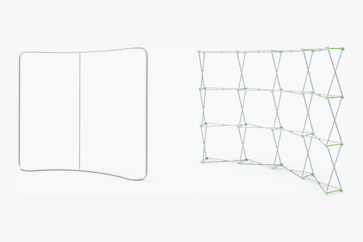 Tension fabric frame and accordion pop up frame