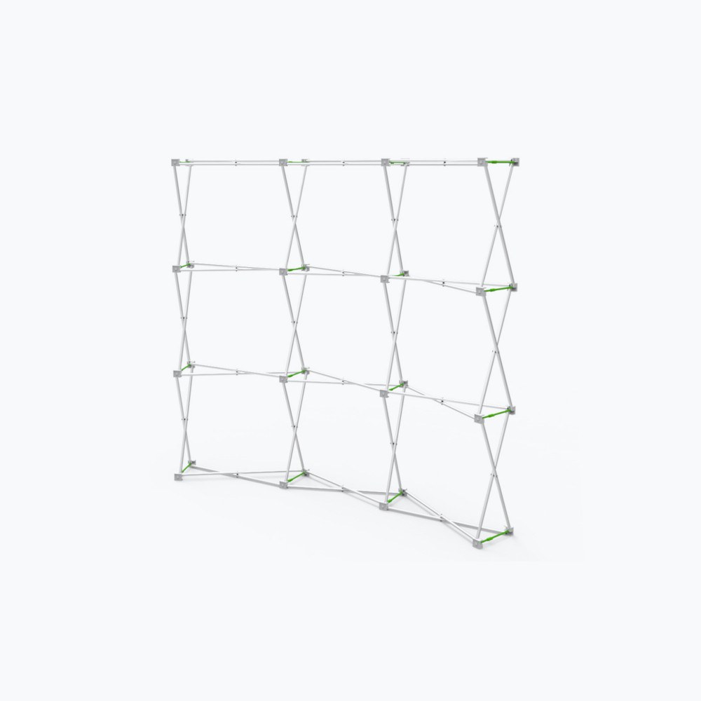 Curved accordion pop up frame