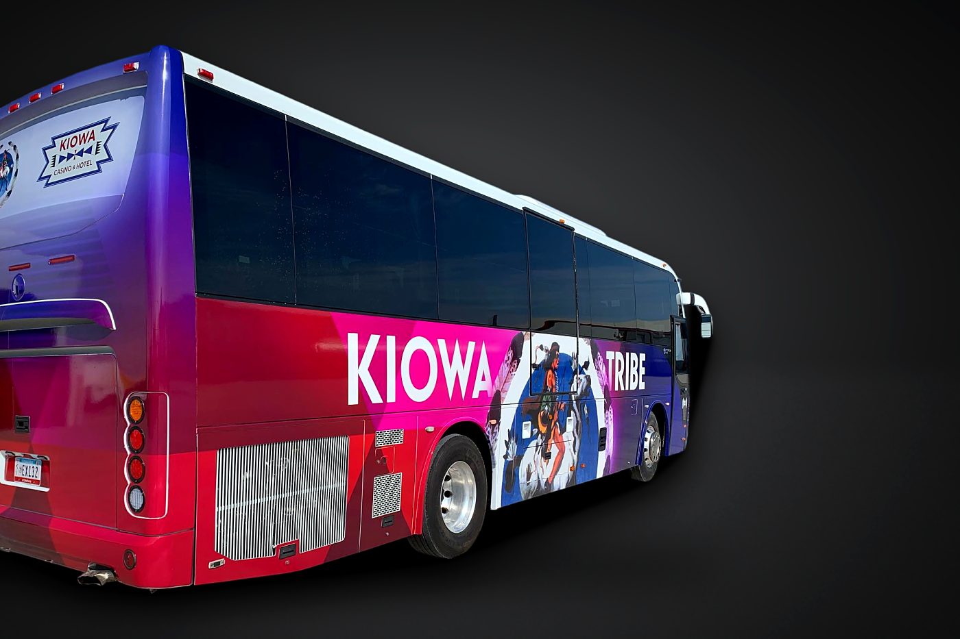 Kiowa Tribe full wrap on a coach bus