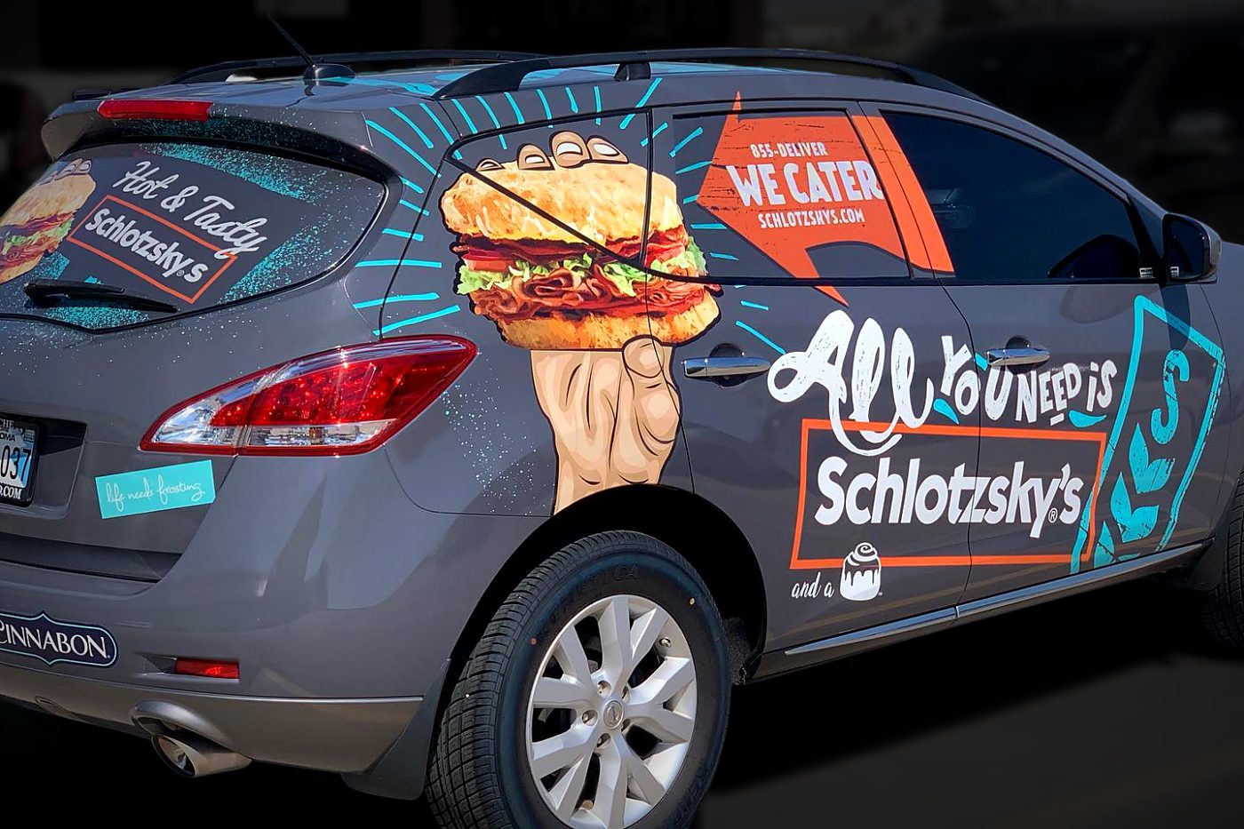 Schlotzsky's wrap on a Nissan Murano