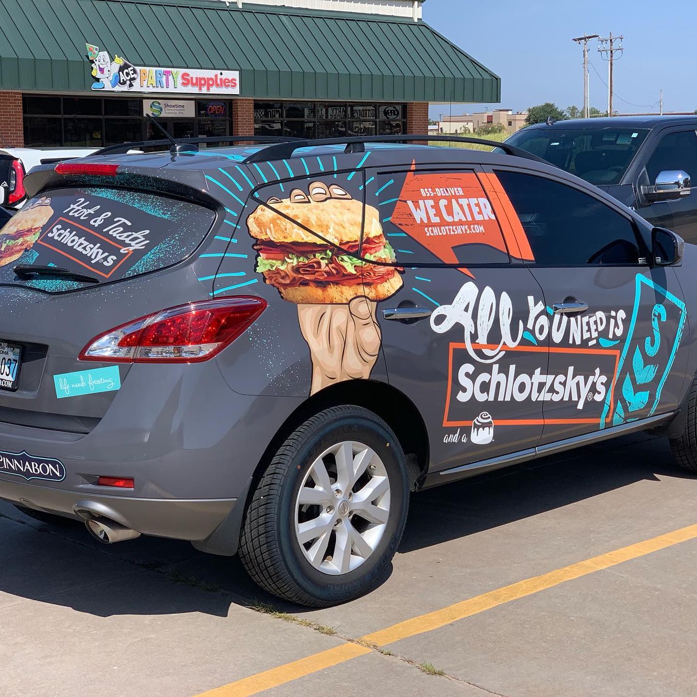 Schlotzsky's wrap on a Nissan Murano