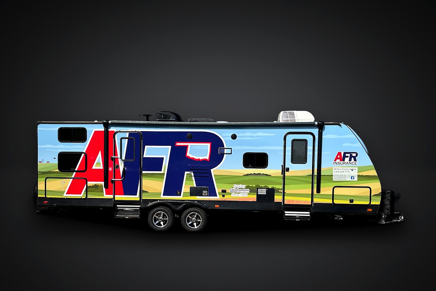 AFR full wrap on a travel trailer, full side view