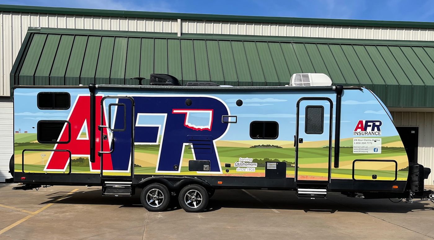AFR full wrap on a travel trailer, full side view
