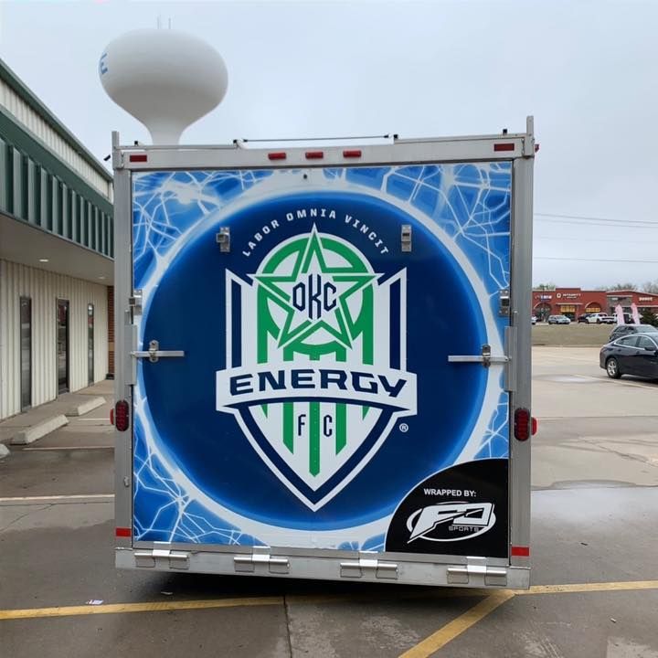 Rear doors of the OKC Energy FC trailer