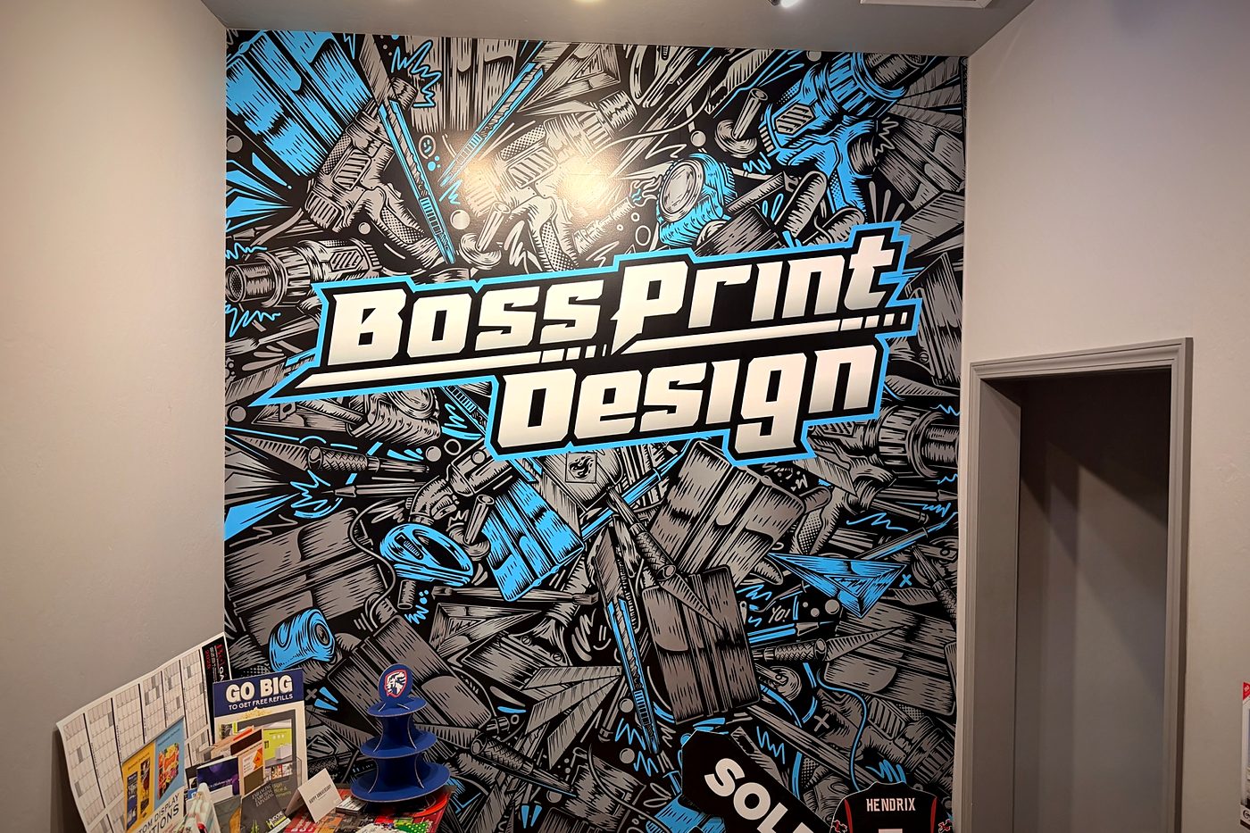 Boss Print Design shop wall wrap in Moore, Oklahoma