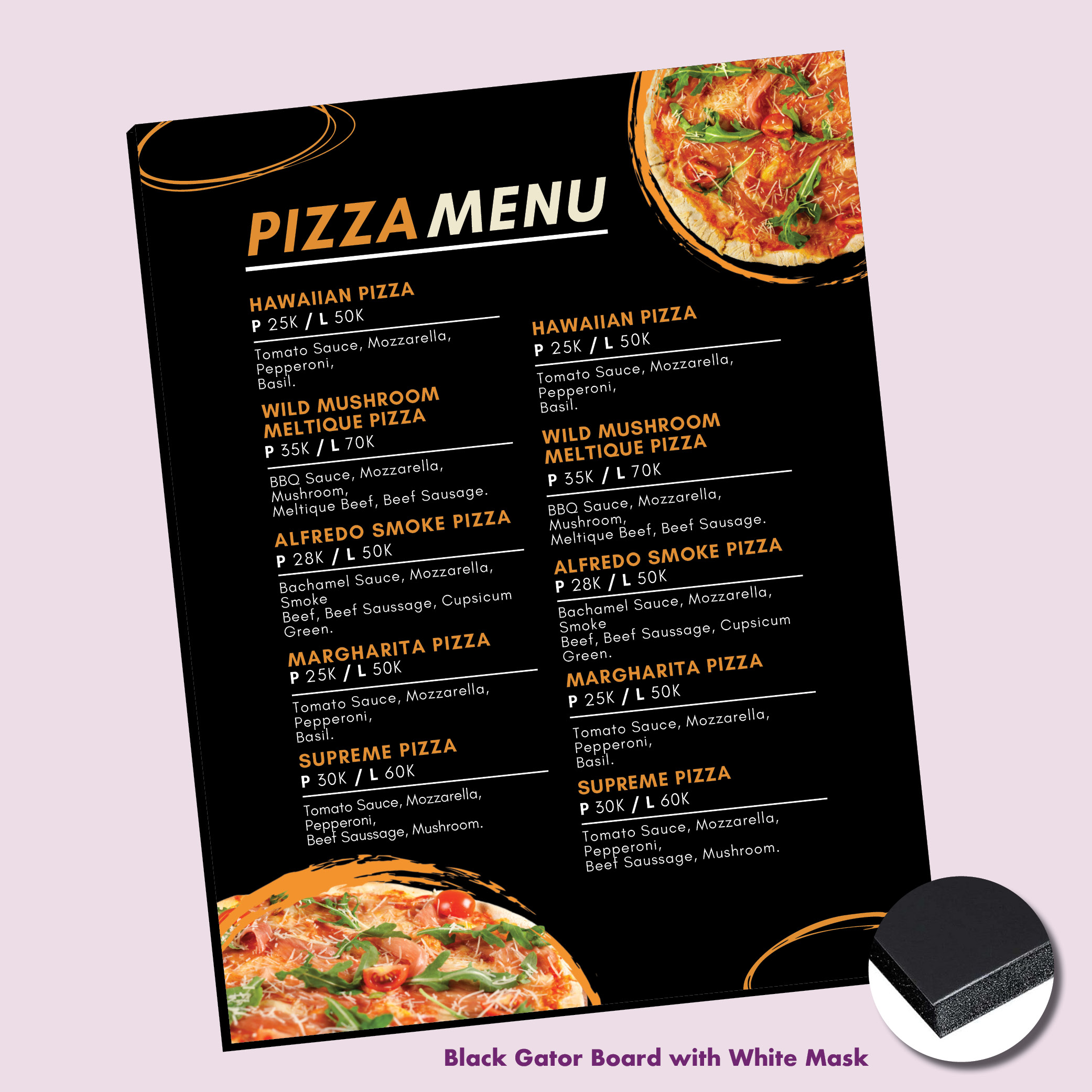 Black gator board sign