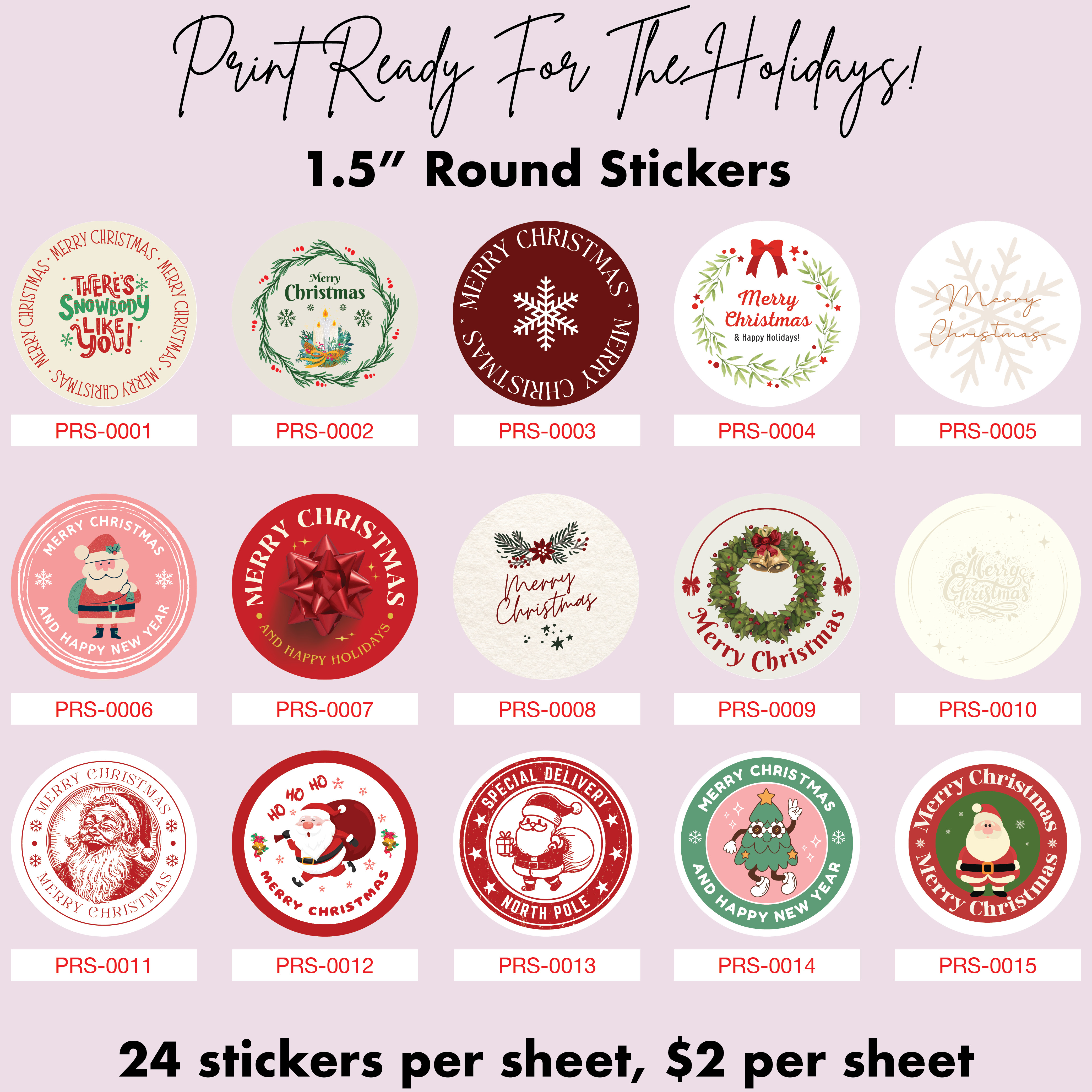 Christmas Round Stickers