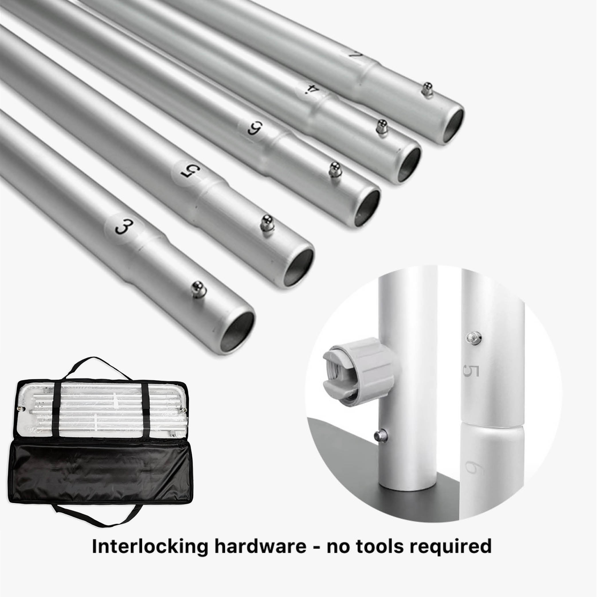 Tension fabric stand hardware