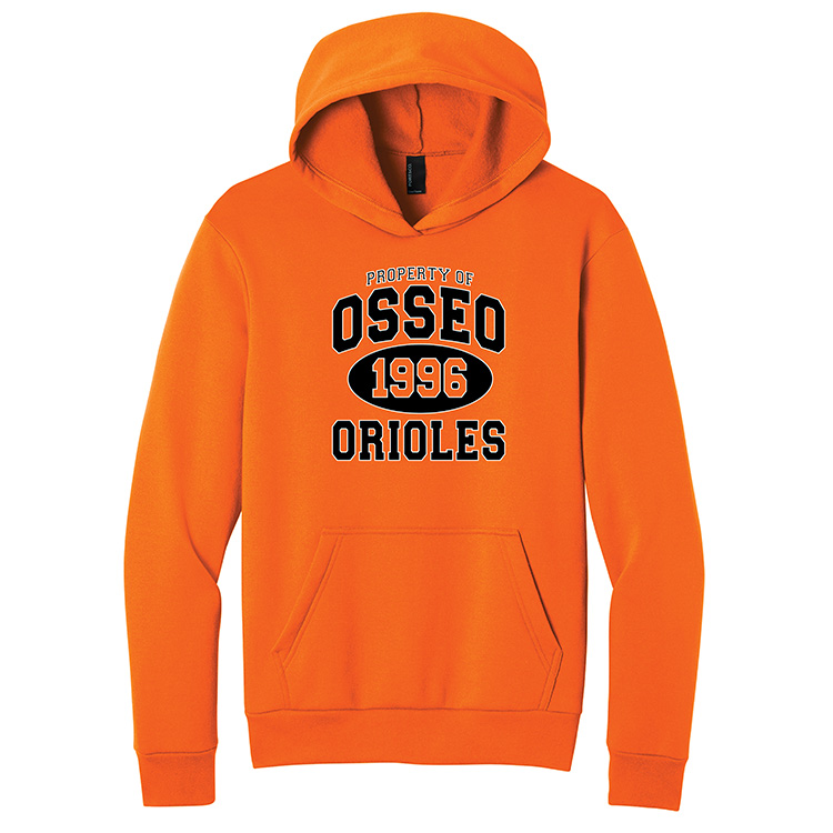 Osseo Orioles Orange Hoodie Class of '96