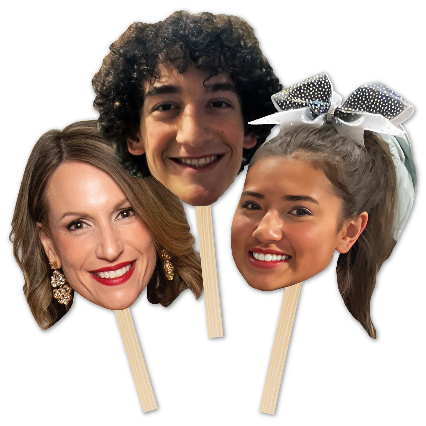 Cardstock Cutouts of heads on sticks