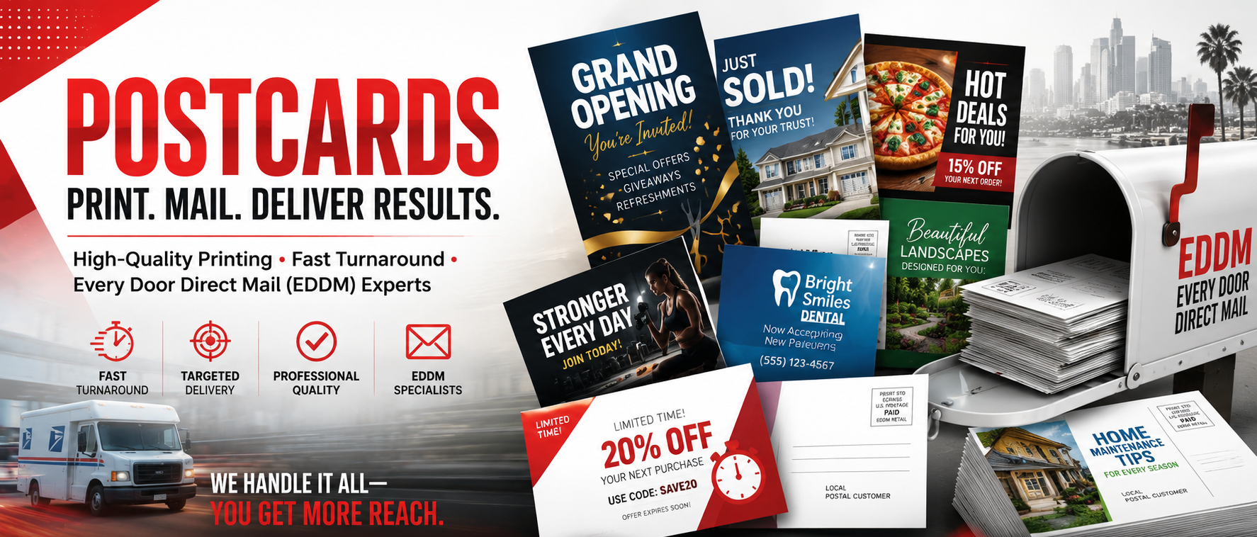 Custom postcard printing and mailing services