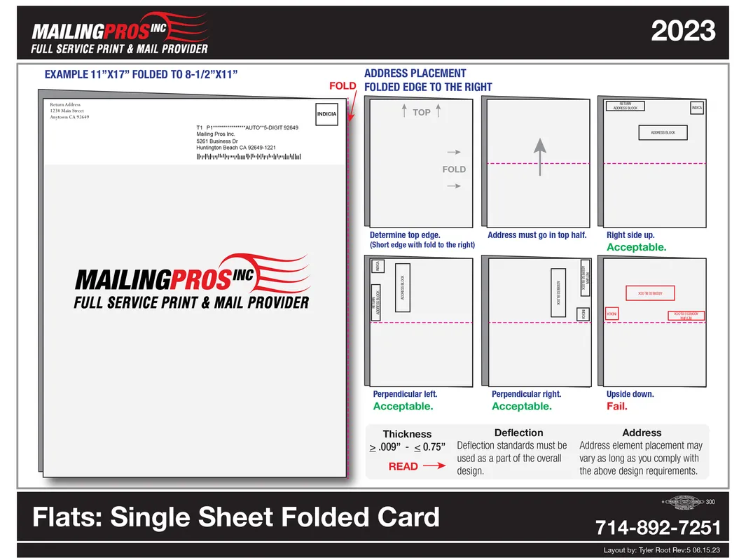 Flats Single Sheet Folded Card template preview