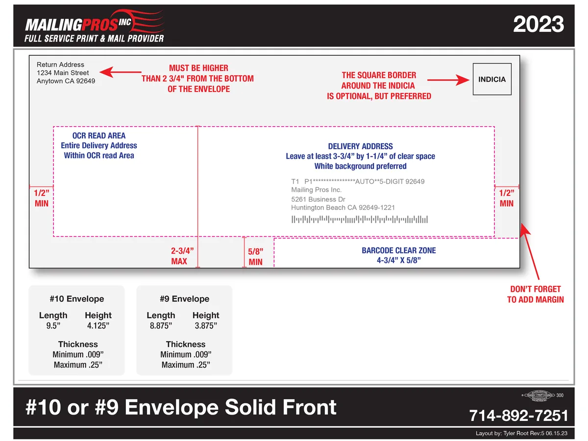 #10 or #9 Envelope Solid Front template preview