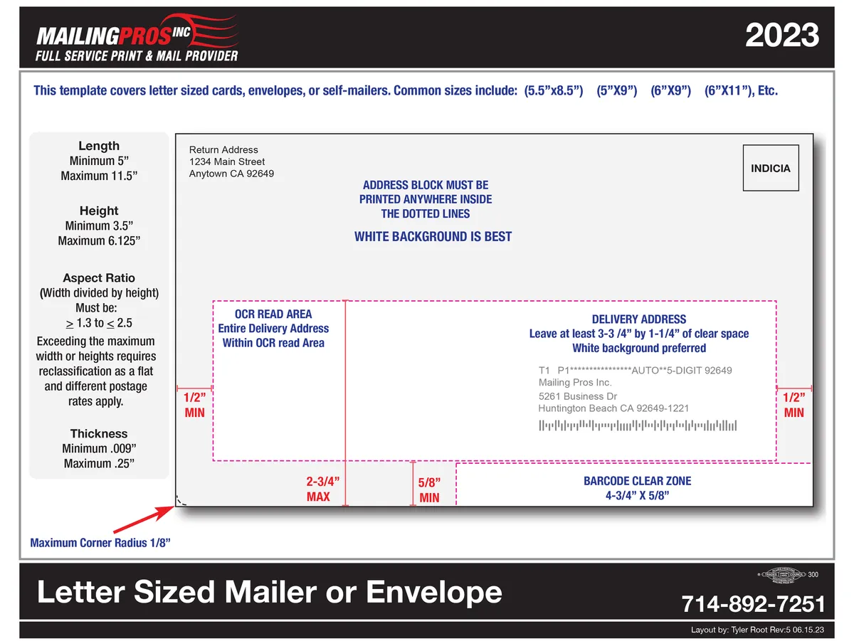 Letter Sized Mailer or Envelope template preview